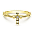 Sweet Minimalist Slim Women's Ring, Delicate Versatile Diamond Inlaid Pinky Ring view 2