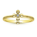 Sweet Minimalist Slim Women's Ring, Delicate Versatile Diamond Inlaid Pinky Ring view 3
