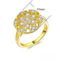Classic Luxury Wedding Ring For Women, Hollow Floral Band With Full Micro Pave Zircon view 5