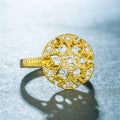 Classic Luxury Wedding Ring For Women, Hollow Floral Band With Full Micro Pave Zircon view 4