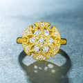 Classic Luxury Wedding Ring For Women, Hollow Floral Band With Full Micro Pave Zircon view 2