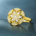 Classic Luxury Wedding Ring For Women, Hollow Floral Band With Full Micro Pave Zircon view 3
