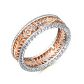 Creative Hollow Texture Couple Rings, Unisex Micro Pave Zircon Hand Jewelry Accessories view 3