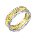 Creative Hollow Texture Couple Rings, Unisex Micro Pave Zircon Hand Jewelry Accessories view 4