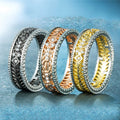 Creative Hollow Texture Couple Rings, Unisex Micro Pave Zircon Hand Jewelry Accessories view 1