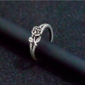 Creative Rose Flower Open Ring For Women Vintage Elegant Adjustable Fashion Finger Accessory view 5