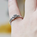 Creative Rose Flower Open Ring For Women Vintage Elegant Adjustable Fashion Finger Accessory view 4