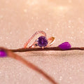 Creative Z Shape Zircon Women's Pinky Ring, Copper Rose Gold Plated Fine Jewelry view 2
