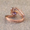 Creative Z Shape Zircon Women's Pinky Ring, Copper Rose Gold Plated Fine Jewelry view 3