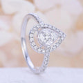 European American Copper Hollow Pear Shape Water Drop Ring For Women With Pave Zircon view 3