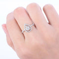 European American Copper Hollow Pear Shape Water Drop Ring For Women With Pave Zircon view 5