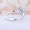 European American Copper Hollow Pear Shape Water Drop Ring For Women With Pave Zircon view 4