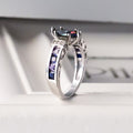 Women's Fashion Ring With Colorful Oval Cubic Zirconia For European American Accessories view 3
