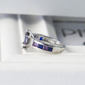 Women's Fashion Ring With Colorful Oval Cubic Zirconia For European American Accessories view 4