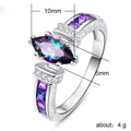 Women's Fashion Ring With Colorful Oval Cubic Zirconia For European American Accessories view 5
