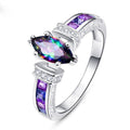 Women's Fashion Ring With Colorful Oval Cubic Zirconia For European American Accessories view 1
