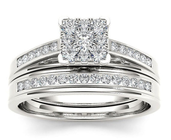 Fashion Zircon Couple Rings For Engagement Matching Wedding Bands Cross Border Jewelry