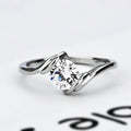 Minimalist Solitaire Cubic Zirconia Ring For Women Fashion OL Proposal Engagement Jewelry view 1