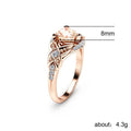 Luxury Triangle Champagne Zircon Ring For Women, Party Cocktail Fashion Jewelry Accessory view 5