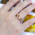 Luxury Triangle Champagne Zircon Ring For Women, Party Cocktail Fashion Jewelry Accessory view 3
