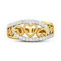 Delicate Hollow Heart Micro Pave Zircon Ring For Women, Creative Linked Hearts Fashion Jewelry view 3