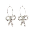 Elegant Korean Style Alloy Hoop Drops With Full Rhinestone Geometric Circle Triangle Square Charms Earrings view 5
