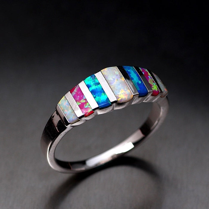 European Enamel Oil Drip Ring For Women Wedding Band Jewelry Accessories