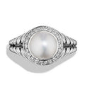 Copper Silver Plated Pearl Zircon Engagement Ring For Women, Delicate Fashion Jewelry view 1