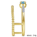 Simple Geometric Micro Pave Zircon 18K Gold Plated Ring, Personalized Fashion Jewelry Accessory view 5