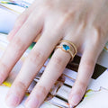 Simple Geometric Micro Pave Zircon 18K Gold Plated Ring, Personalized Fashion Jewelry Accessory view 3