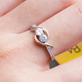 Creative Minimalist Wrap Around Open Ring For Women With Zircon, Engagement Proposal Jewelry view 3