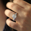 European Eight Hearts And Eight Arrows Micro Pave Zircon Ring Set For Women Engagement Wedding Rings view 3