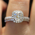 European Eight Hearts And Eight Arrows Micro Pave Zircon Ring Set For Women Engagement Wedding Rings view 5