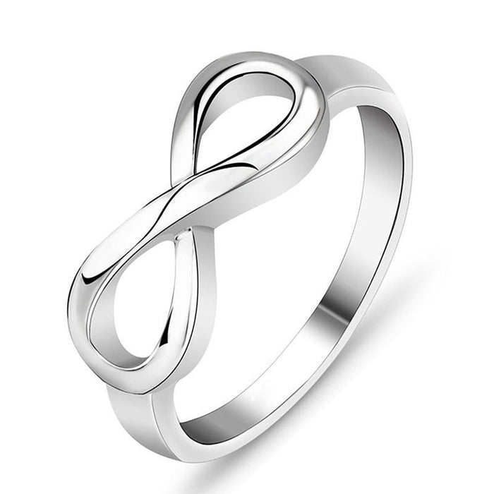 Simple Creative Figure Eight Alloy Silver Plated Ring Jewelry Accessory