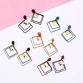 Korean Minimalist Geometric Hollow Square Alloy Gold Plate Fashion Versatile Stud Drop Earrings view 1