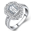 Rose Gold Plated Zircon Square Princess Ring European American Fashion Engagement Jewelry view 4