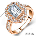Rose Gold Plated Zircon Square Princess Ring European American Fashion Engagement Jewelry view 5