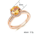 18K Rose Gold Plated Copper Zircon Ring European American Fashion Women's Jewelry view 5