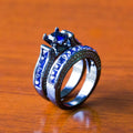Fashion Women Ring Set With Deep Blue Zircon, Creative Hand Jewelry Accessories view 1