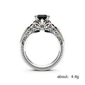 Fashion Octopus Black Square Women's Ring, Exquisite Hollow Zircon Finger Ring For Europe And America view 5