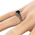 Fashion Octopus Black Square Women's Ring, Exquisite Hollow Zircon Finger Ring For Europe And America view 4