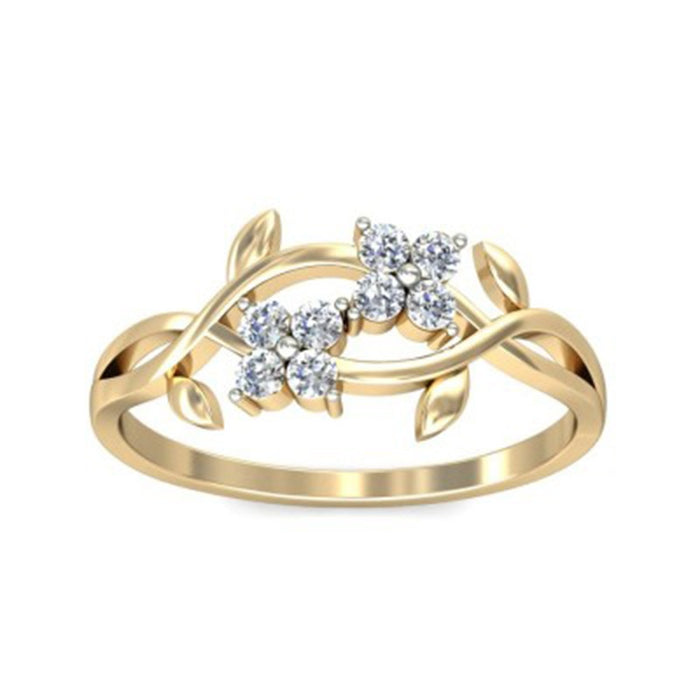 Fashion Simple Flower Zircon Ring Creative Vine Wrap Finger Ring Jewelry For Women