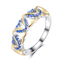 Fashion Two Tone Heart Wrap Ring For Women, Creative Colorful Zircon Inlaid Statement Jewelry view 2