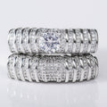 Luxury Double Layer Hollow Zircon Stack Ring For Women, Gold Plated Statement Hand Jewelry view 5