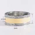 Minimalist Heart Engraved Epoxy Ring For Women Full Circle Micro Pave Zircon Band Jewelry view 3