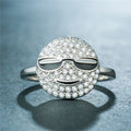 Korean Style Cute Emoji Smile Face Cartoon Ring, Creative Fashion Hand Jewelry view 4