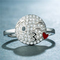 Korean Style Cute Emoji Smile Face Cartoon Ring, Creative Fashion Hand Jewelry view 2