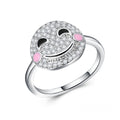 Korean Style Cute Emoji Smile Face Cartoon Ring, Creative Fashion Hand Jewelry view 5