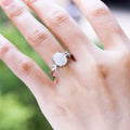 Direct Creative Star Moon Oval Synthetic Opal Ring Silver Plated Jewelry For Women view 3