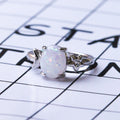 Direct Creative Star Moon Oval Synthetic Opal Ring Silver Plated Jewelry For Women view 1